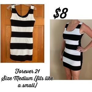 Black and white stripped dress